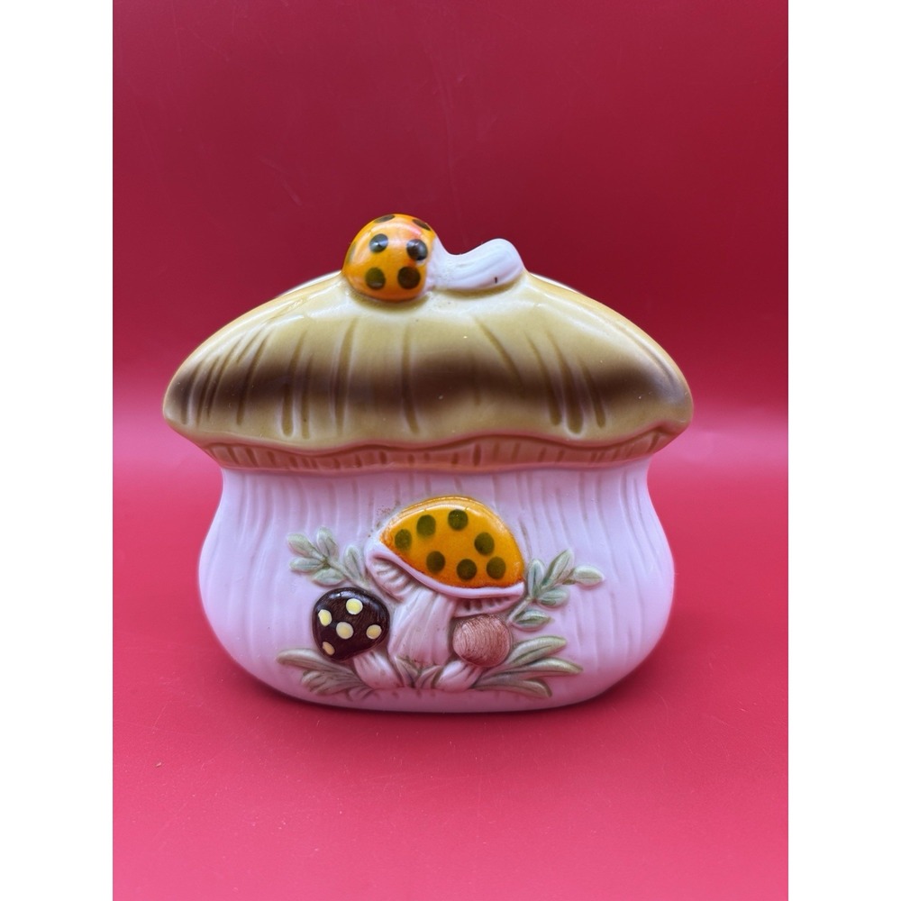 Vintage Sears Roebuck Merry Mushroom Napkin Holder 1970s Japan